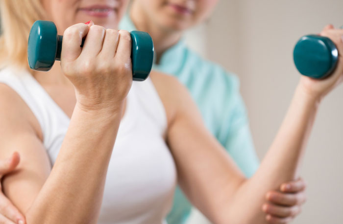 person holding weights